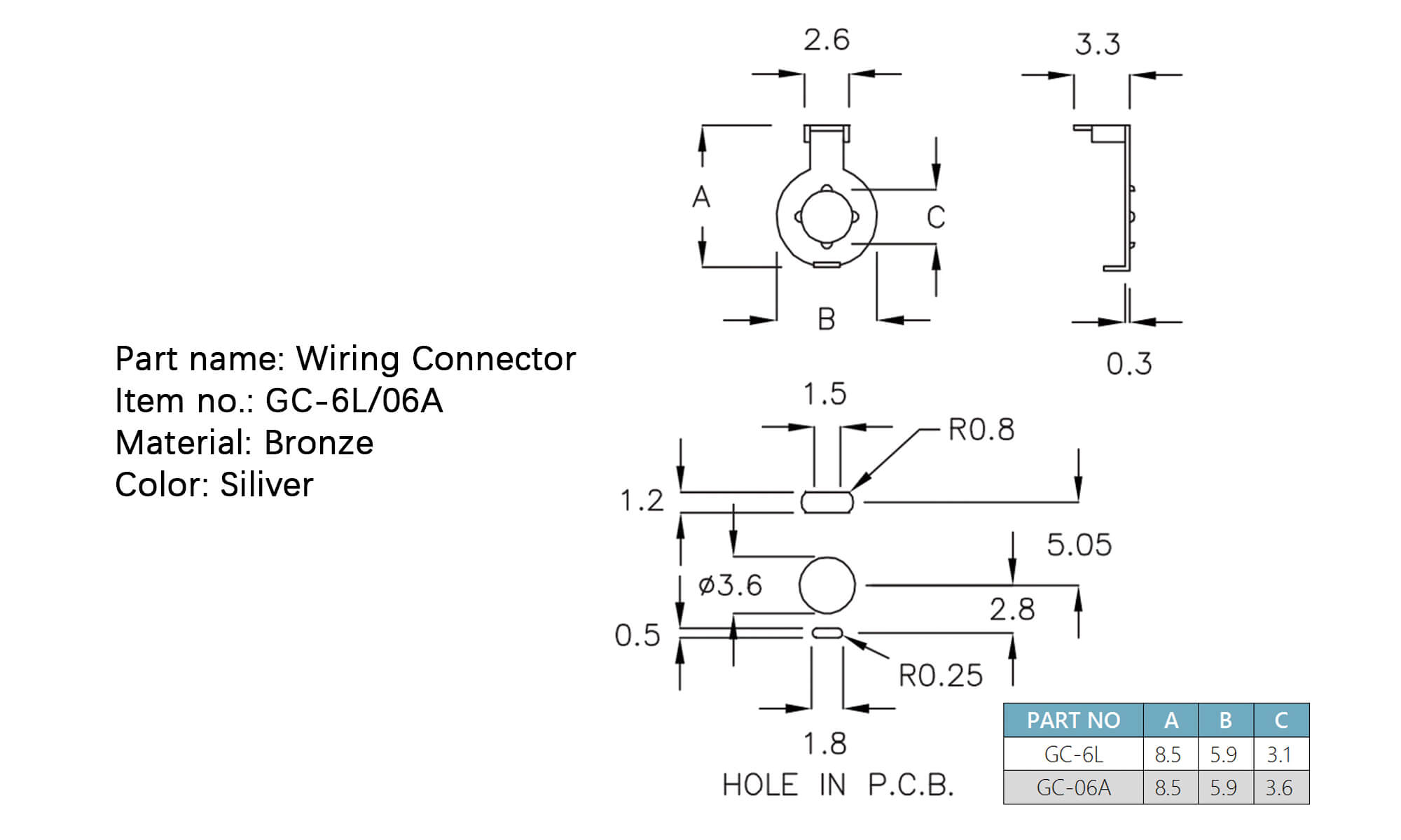 Wiring Connector GC-6L